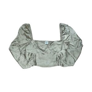 Sunday best tan satin blouse